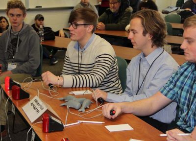 Students from Marinanapolis Prep in Thompson compete in an early round of the Quahog Bowl.
