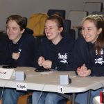 Members of the Plainville High School team share a laugh between rounds.