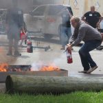 Fishermen were taught to crouch low and move quickly around the fire to extinguish it.