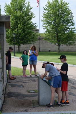 The clues were found throughout Fort Trumbull State Park.