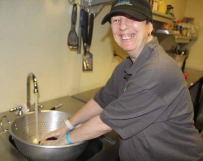 Deborah Swetz of Marrakech Inc. smiles when asked how she likes her job working with Gracilaria.