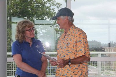Associate Director Nancy Balcom is interviewed by Peter Roper, host of "Community Buzz.: