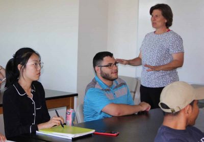 Juliana Barrett teaches the Climate Corps class at the University of Connecticut's Storrs campus. Judy Benson / Connecticut Sea Grant