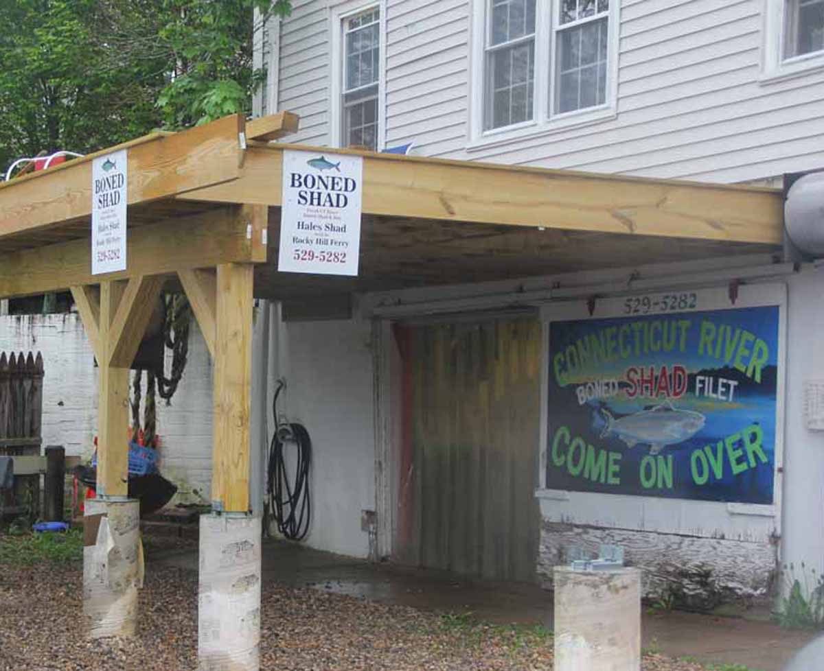 Fisherman Dan Russell sells whole and filleted shad and shad roe at Hale's Shad, the market he owns in Rocky Hill.