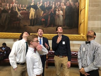 The team from the Science and Technology Magnet High School toured the Capitol before the NOSB competition.