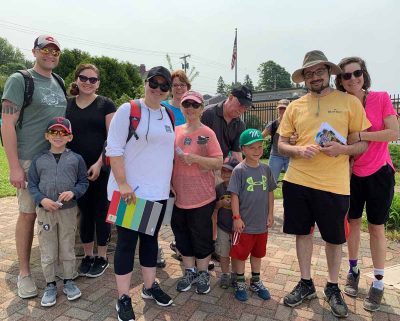 These were among the approximately 30 people who did the Thames River Quest at Fort Griswold and Thames Street. Photo: Marian Galbraith