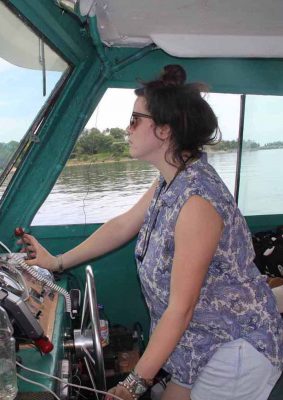 Captain Anna Milne steered the Volsunga IV through Branford harbor and the Thimble Islands.