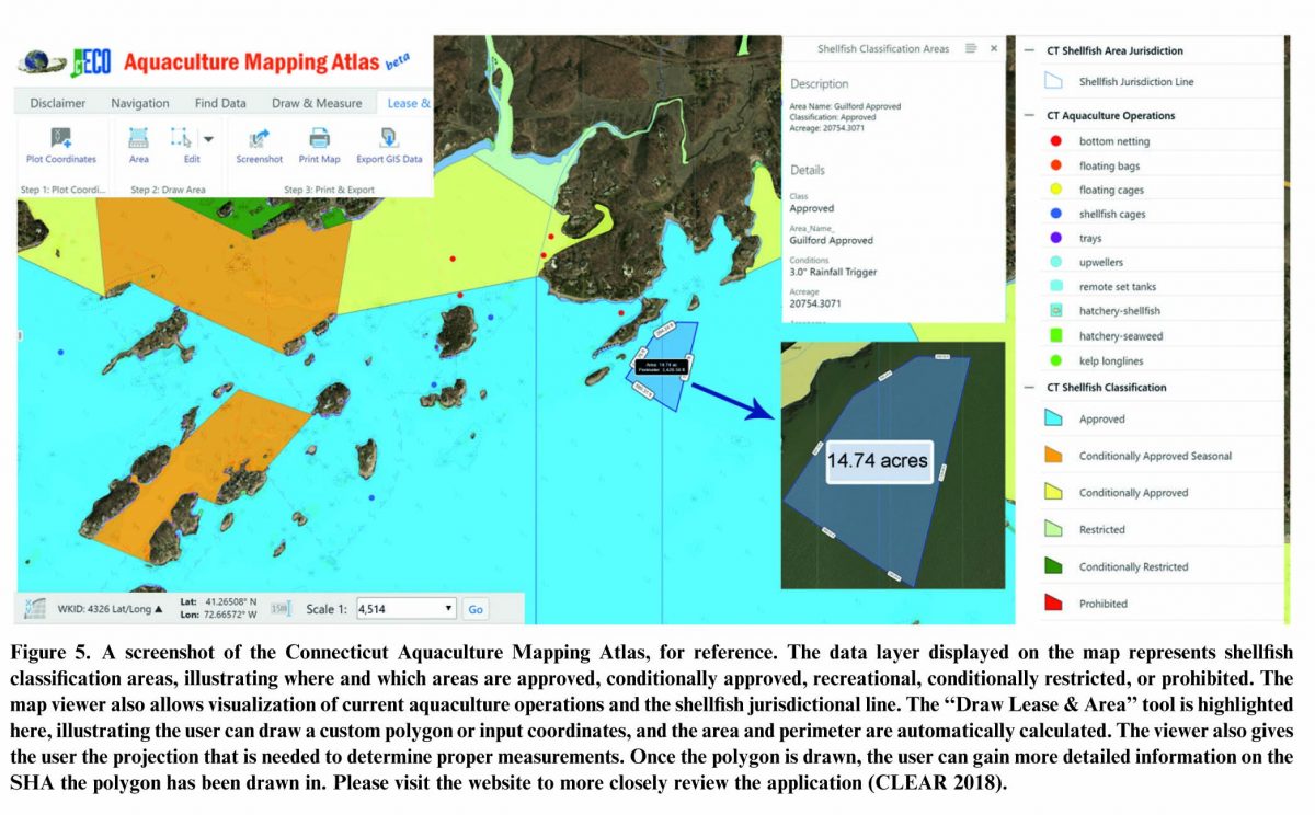 Screen shot of Connecticut Aquaculture Mapping Atlas