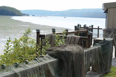 Seine nets used by Poughkeepsie High School students on a mid-September field trip dry in the sun at the Norrie Point center.