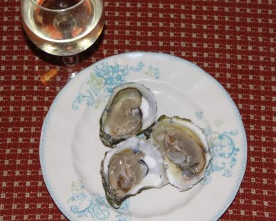 Fresh oysters on a plate