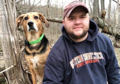 James Hannon with his dog Daisy.