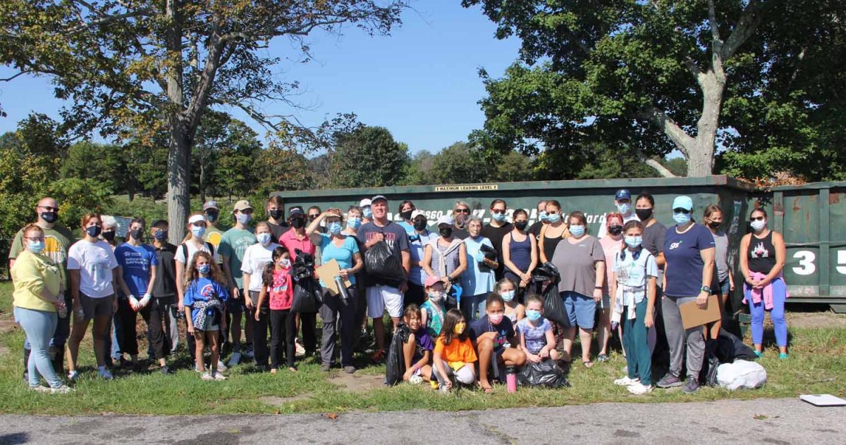 About 50 volunteers joined the cleanup at Ocean Beach Park in New London on Sept. 18.