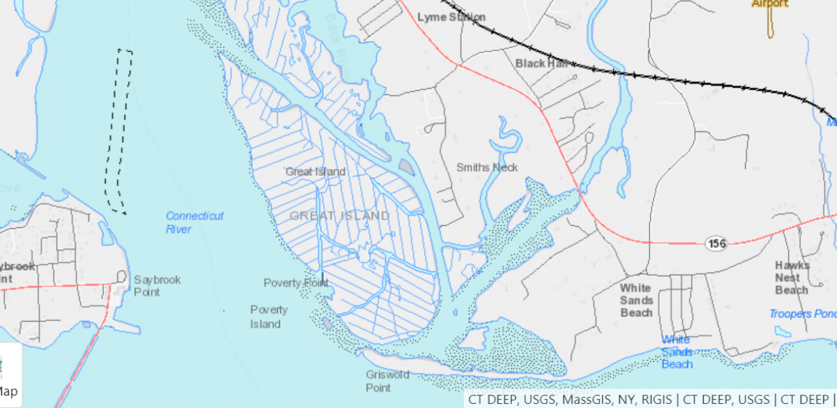 Map of Great Island