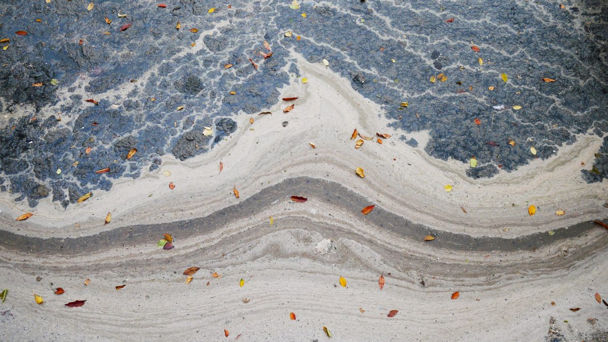 Titled "Waste Wave," is an example of the kind of works sTo Len has created about waterways.