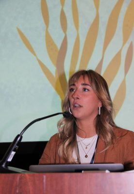 Jaclyn Robidoux of Maine Sea Grant, lead organizer of the symposium, announced the "Let Seaweed Surprise You" marketing campaign on the final day of the event.