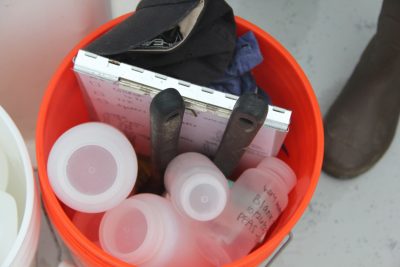 Water sample collection equipment used for a PFAS research project.
