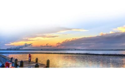 Image of estuary at sunset